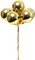 35mm Gold Glass Ball Ornament Clusters, Set of 6 - Elegant Holiday Décor, Perfect for Trees & Wreaths - Christmas Seasonal Charm - 2024 Christmas Collection, Floral Home by Artificial Flowers